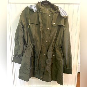 Army green rain jacket